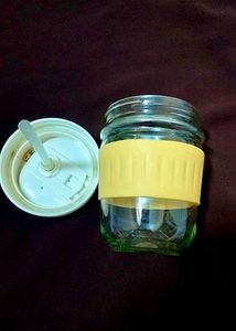 Glass Tumbler with Flip-Top Lid