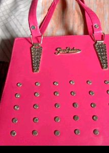 Bright Pink Rhinestone Handbag