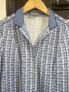 Vintage Blue Plaid Nightgown