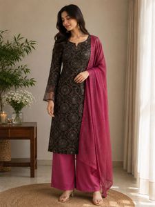 Elegant jamuni &amp; Black dress material