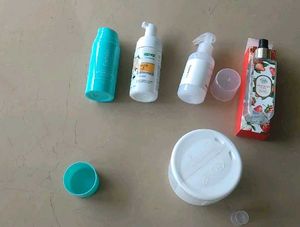Assorted Skincare Products empty bottles