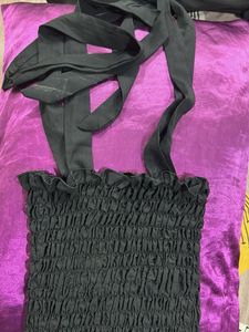 Smocked Black Spaghetti Strap Top
