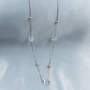 Swarovski Cube Necklace Pure Silver 925