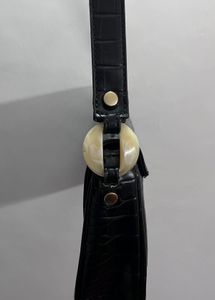 Chic Croc Embossed Shoulder Bag