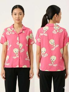 Pink Tweety Bird Button-Up Top