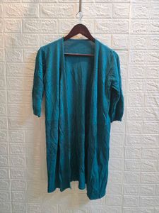 Teal Open Front Cardigan