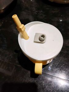 Yellow Sippy Cup with Lid and straw