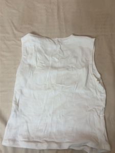 White Square Neck Tank Top