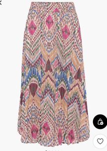 lascana  Print Pleated Midi Skirt