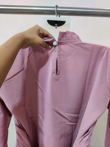 Elegant Pleated Neck Dress+ free delivery+gift