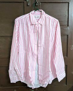 Zara Pink & White Striped Shirt