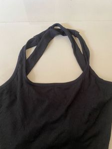 black backless top