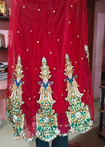 Red Embellished Indian Outfit