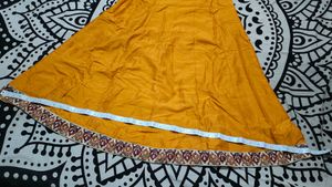 Janasya Mustard Anarkali Kurti