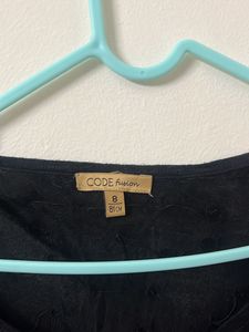 Black CODE butterfly Top With Sequins