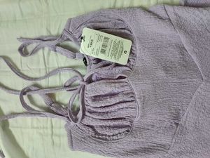 Lavender Mini Dress with Lace-Up Back