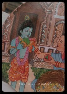 Hand-Painted Little Krishna Painting