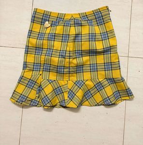 Korean imported Plaid Skirt with Ruffle