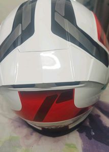 SMK Motorcycle Helmet - Red &amp; White