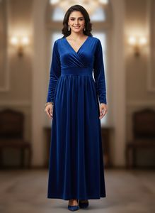 Royal Blue Velvet Maxi Dress