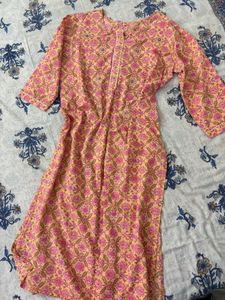 Elegant Peach Floral Kurta