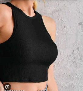 Ribbed Halter Neck Crop Top