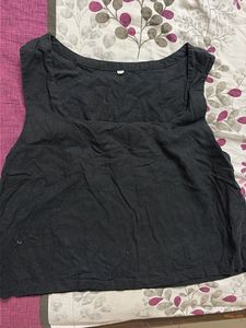 Basic Dark Grey Sleeveless Top