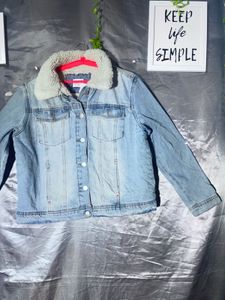 Denim Jacket with Sherpa Collar