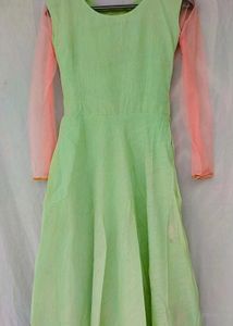 Green Embroidered Ethnic Gown