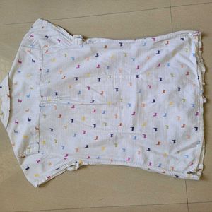 Cute Llama Print Button-Up Shirt