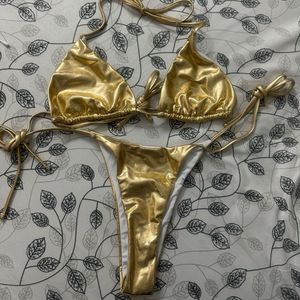 Gold Metallic Bikini bra
