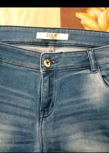 Blue Denim Jeans with Embellishments