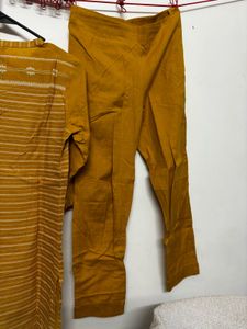 Mustard Yellow Striped Kurta