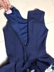 Navy Blue Floral Dress