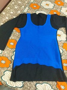 Blue & Black Knit Tunic Top