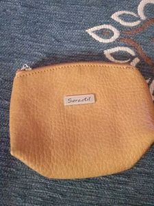 seractil Tan leather mini pouch