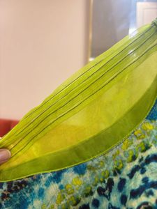 Vibrant Green Kurta with unique  Print Sleeves