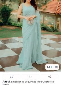 Elegant saree with blouse and skirt