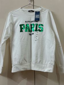 White Paris Graphic Sweatshirt