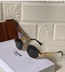 Gold Celine Oval Sunglasses