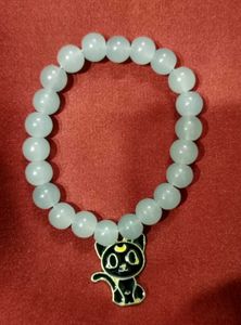 Cute Cat Charm Beaded Bracelet 🐱