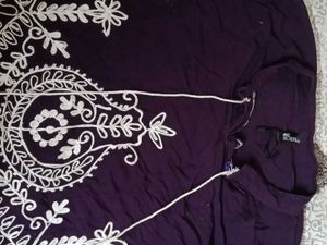 Embroidered Purple Kurta