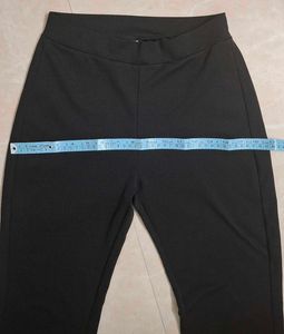 Black Flared Pants with Side Slits