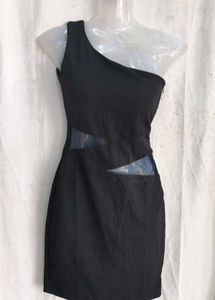 Chic One-Shoulder Black Mini Dress