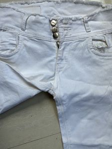 Women White Color Jeans