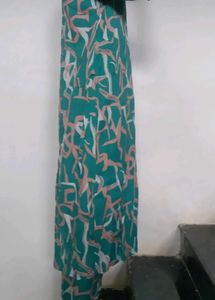 Teal Abstract Print Kurta Set
