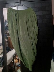 Olive Green Dhoti Style Skirt