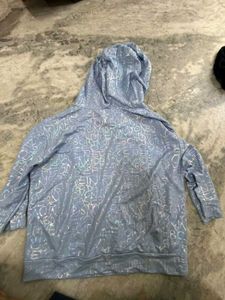 Stylish Blue Graphic Print Hoodie