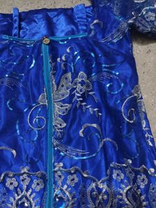 Royal Blue Embroidered Y2k chatpate top