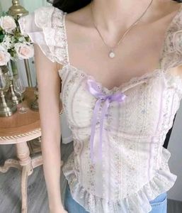 Sheer Floral Corset Top